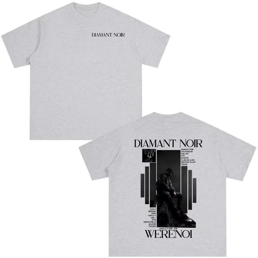 2026 Hete Verkoop Rapper WeRenoi Diamant Noir Album T-shirt Mannen Vrouwen Hip Hop Mode Popmuziek T-shirts Katoenen Kleding Vintage Kleding