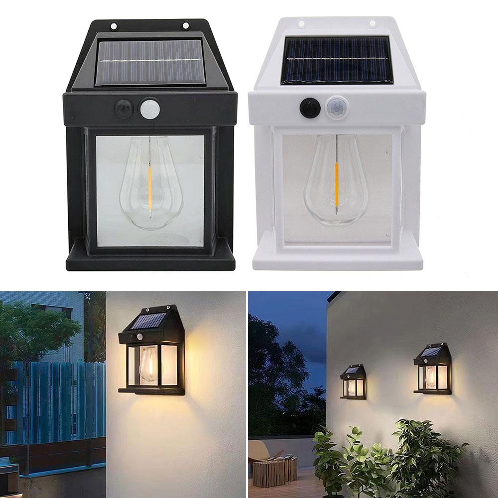Solar tungsten filament wall lamp, courtyard lamp, outdoor waterproof LED courtyard night lamp garden Illuminating light