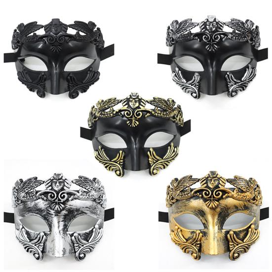 Maskeli Yüz Örtüsü Retro Muhteşem Eskitilmiş Deforme Olmayan Solmaz Cosplay Aksesuarları Plastik Venedik Antik Yunan Kostüm Partisi Erkek Yarım Yüz