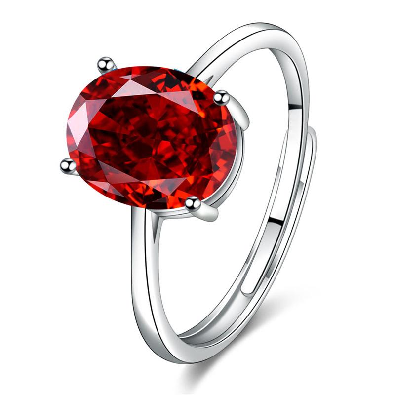 Grote ovale stenen sieradenset vrouwen 925 sterling zilveren ring meisjes bruids bruiloft vingeraccessoires eivormige kristallen ring dame