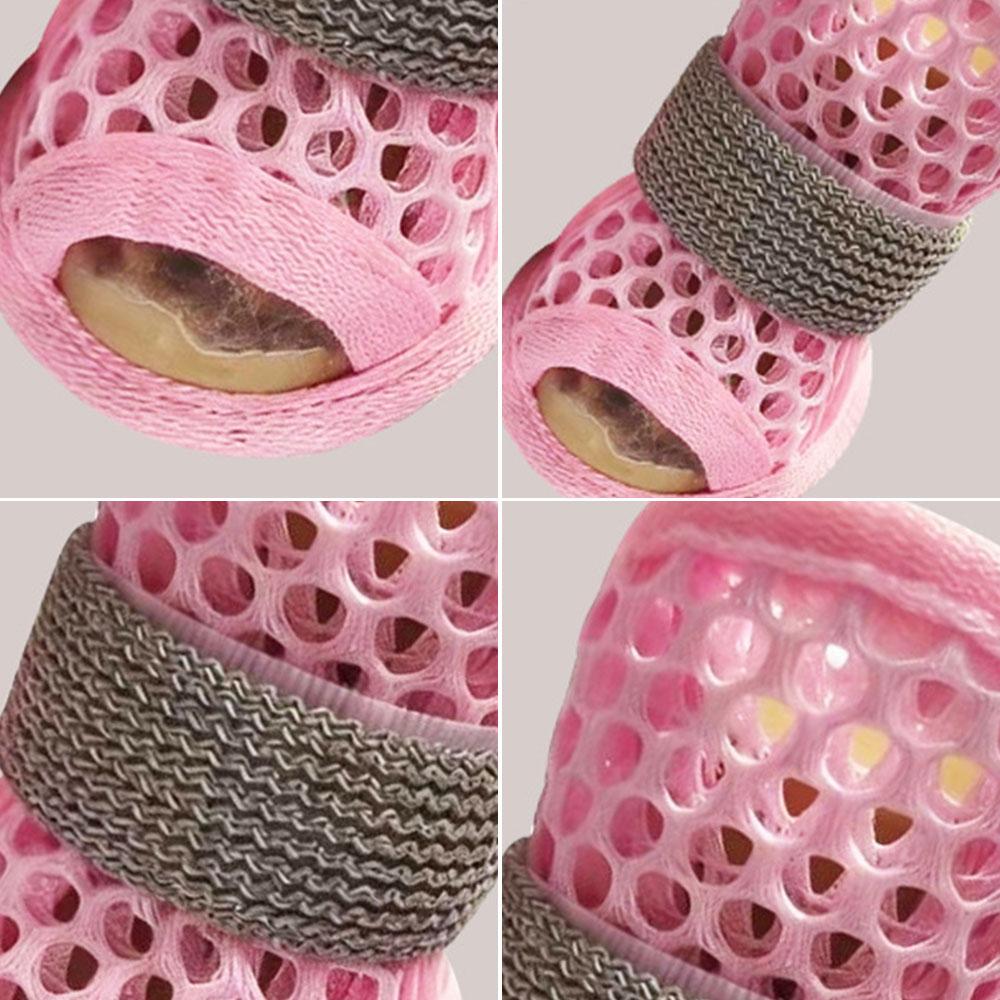 1Pcs Cute Mesh Dog Shoes Soft-sole Non-slip Cooling Dog Boots Elastic Strap Wear-resistant Dog Foot Cover For Small Medium Pets