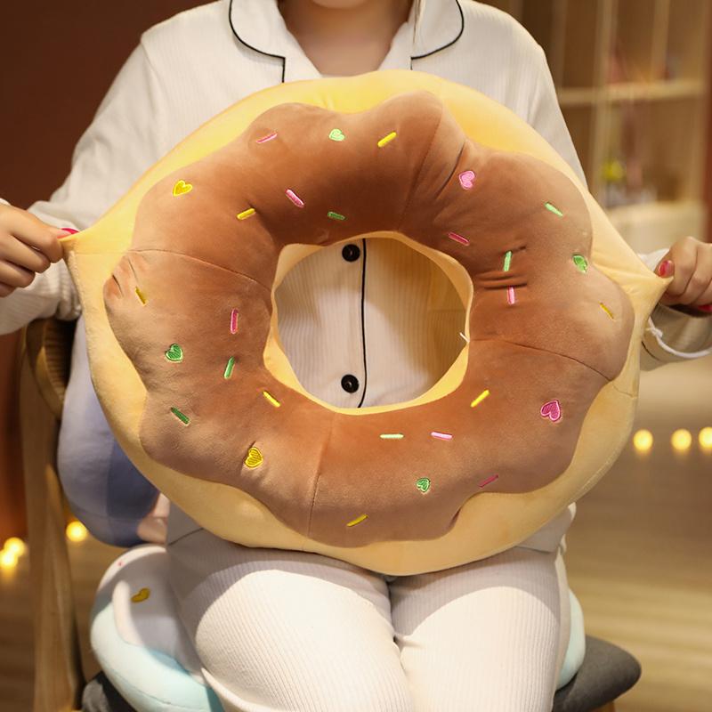 Nice 45cm/70cm Kawaii Plush Donuts Pillow Cartoon Simulation Food Toy Doll Chair Sofa Cushion Floor Mat Gift for Lovers Children