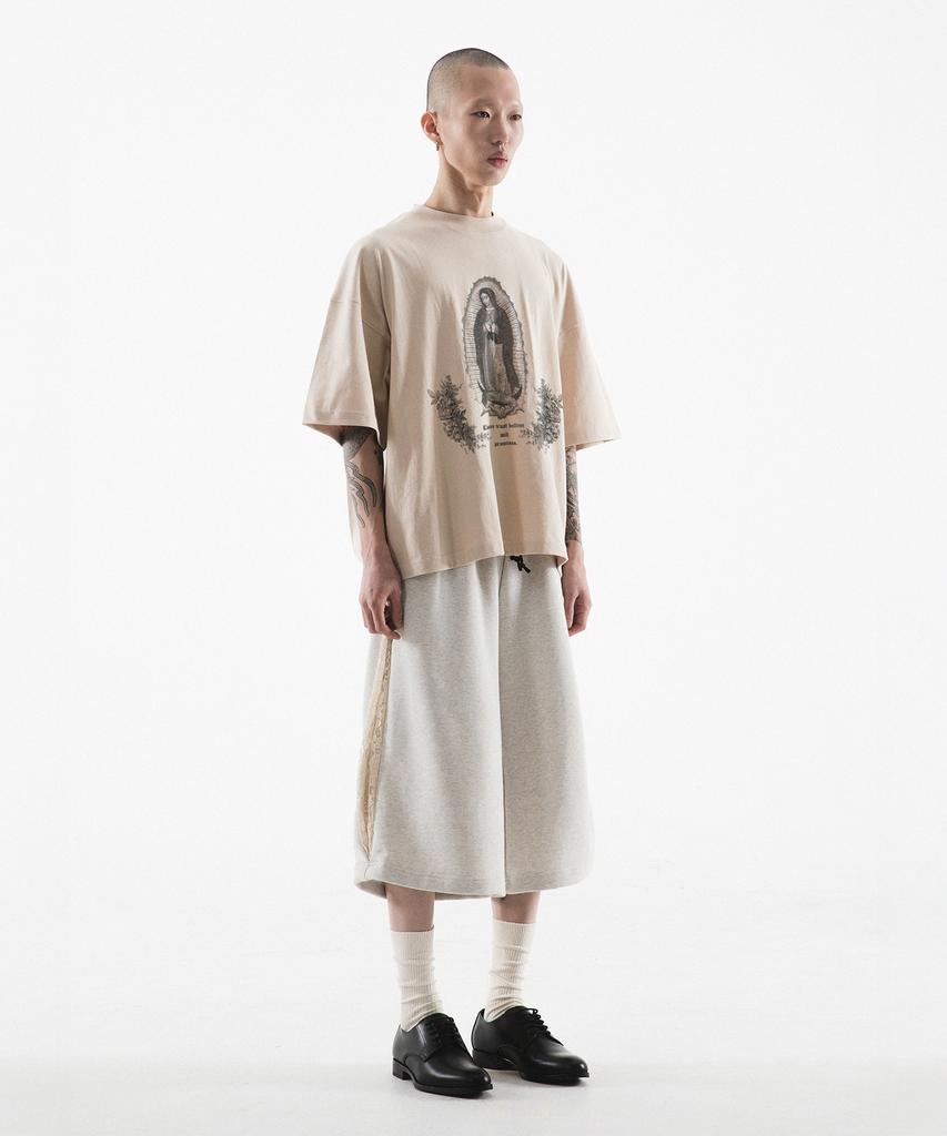 Paensyo Guadalupe Back Slit Short Sleeve - Sand