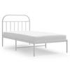Metal Bed Frame with Headboard White 107 x 203 cm