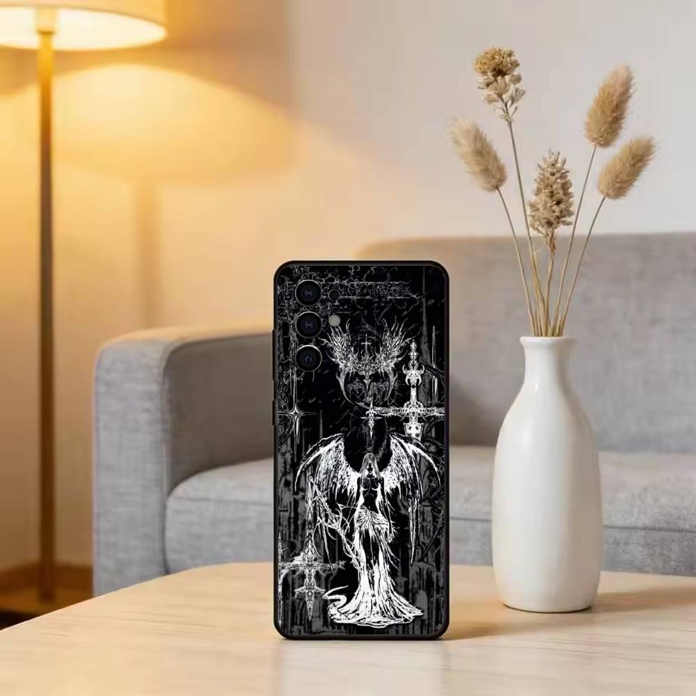 G-Gothic Cyber Sigil Phone Case For Samsung S25,S24,S21,S22,S23,S30,Ultra,S20,Plus,Fe,Lite,Note,10,Black Cover