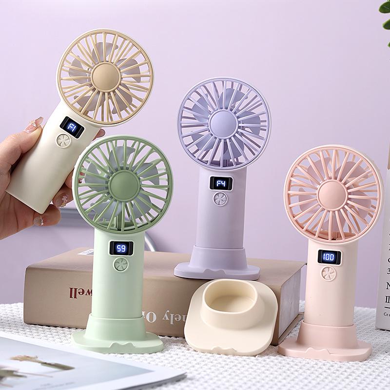 USB Portable Cartoon Handheld Fan - Mini Desktop Electric Fan for Outdoor Use