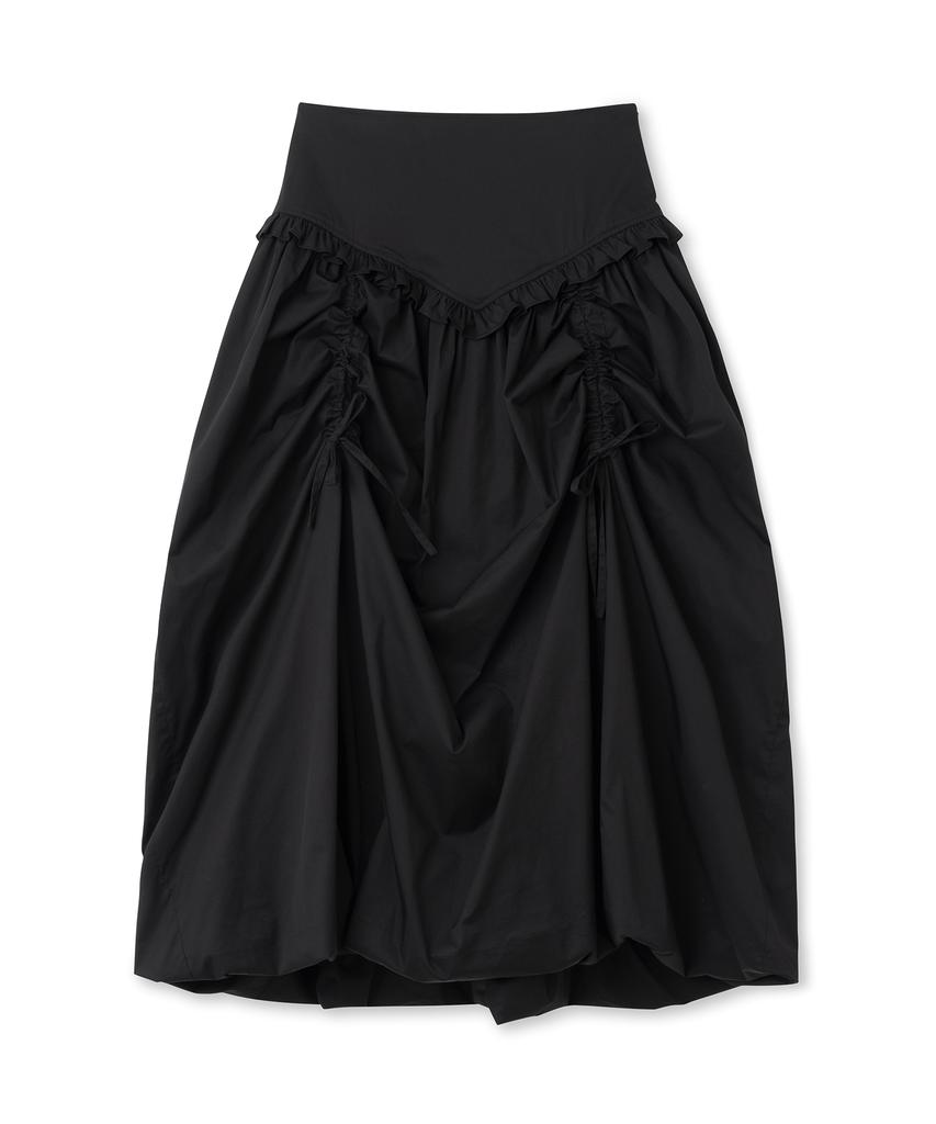 Milo Woman Balloon Shirred Maxi Skirt [Black]