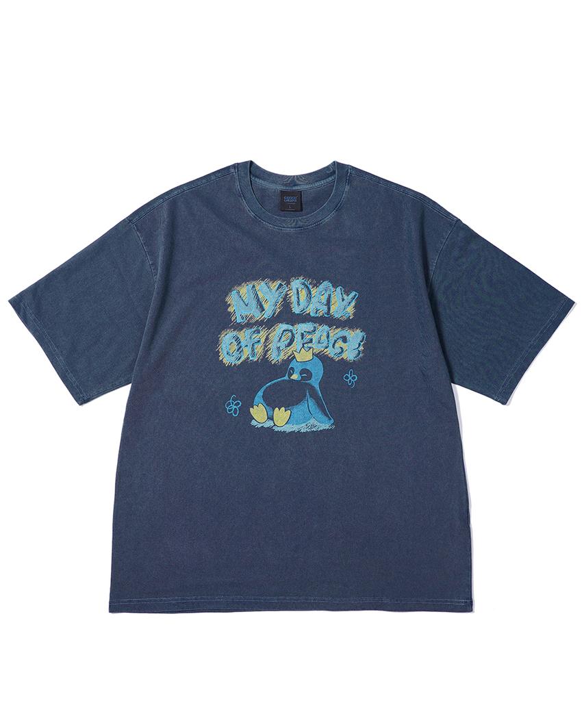 GAKKAI UNIONS My Day Pigment Short Sleeve T-Shirt Dive Blue