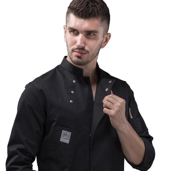 Mężczyźni Kuchnia Restauracja Cook Odzież robocza Chef Uniform Biała koszula Dwurzędowa kurtka szefa kuchni