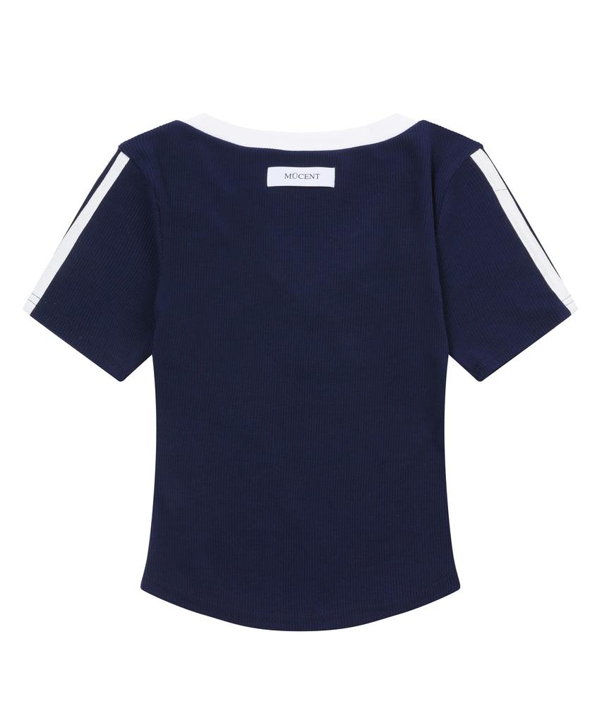 MUCENT Binding Track Line Ribbed Short Sleeve Tee (3 Colors)