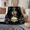 1pc Snake And Lotus Print Blanket,Soft Warm Throw Blanket Nap Blanket For Couch Sofa Office Bed Camping Travel