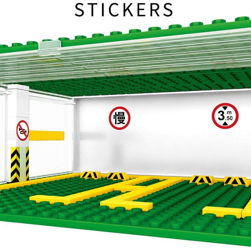 S5109 Famous Car World 3D Parkeringsplats Förvaring Display Box Byggstenar Barn Leksaker Presenter Bilmodell Samling Leksak