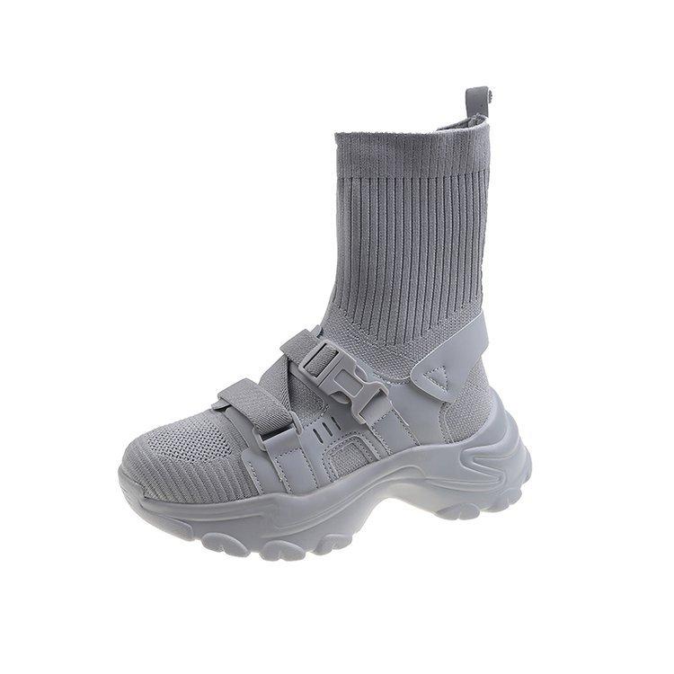 Fashion Stretch Fabric Socks Shoes Autumn Women's Shoes 2024 New Casual Shoes Sneakers Mid-Calf Boots Stretch Cloth Ladies Women Boot202