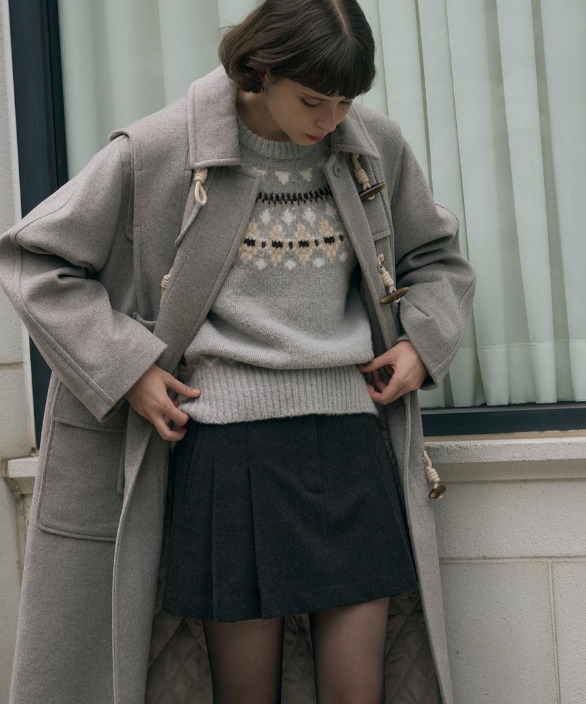 Deuloupisumeon [Drawfit Women X Aloha] Fence Nordic Pullover Knit [L.Grey]