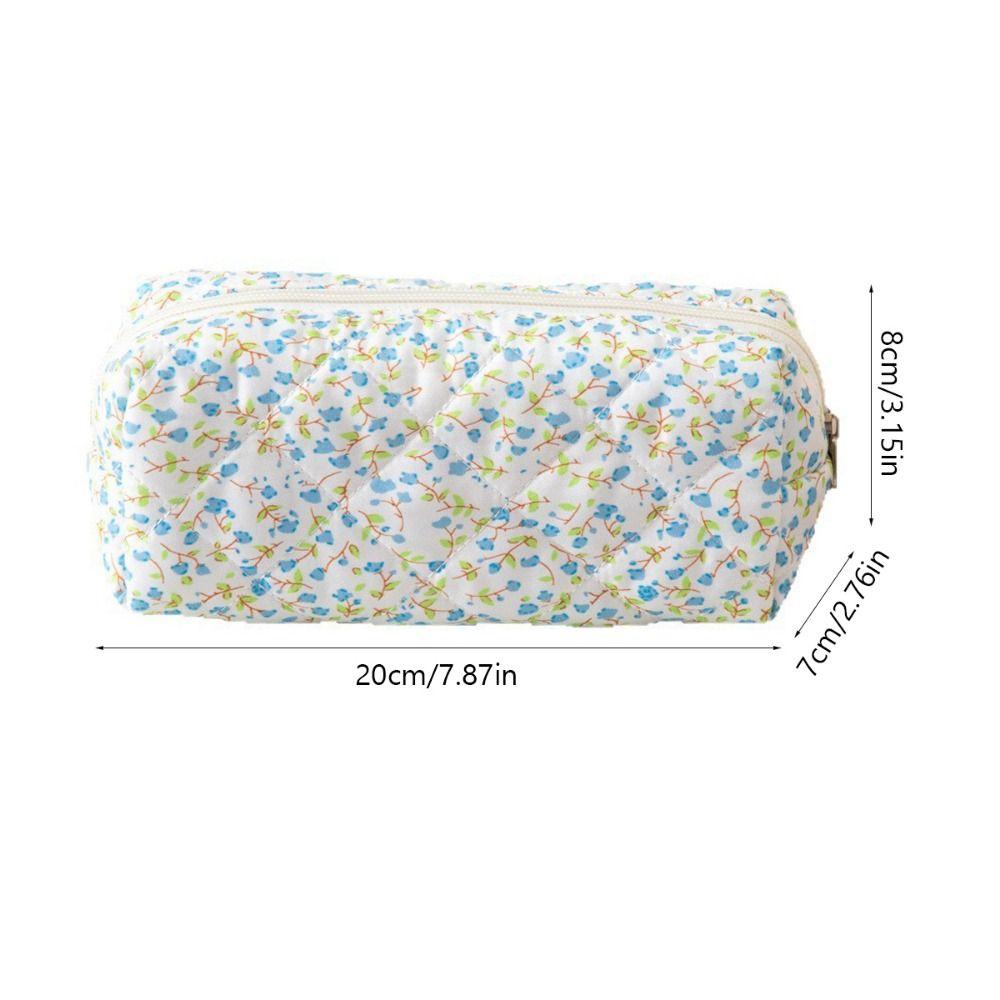 Polyester Pencil Case Floral Design Storage Bag New Floral Quilted Pen Bag School Office