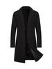 Printemps Automne Nouveau Long Manteau En Coton Nouvelle Laine Mélangée Couleur Pure Décontracté Affaires Mode Vêtements Pour Hommes Slim Coupe-Vent Veste