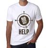 Men’s Vintage Tee Shirt Graphic T Shirt No Wrong Way Help White
