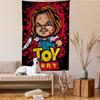 VIKAMA Ghost Baby Chucky Wandkleed Bloedige Kunst Woonkamer Decoratief Doek Horrorfilm Thema Slaapkamer Speelkamer Wandkleed