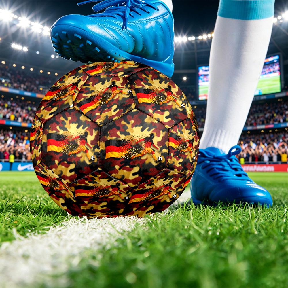 Deutschland Fußball Bedruckt Größe 5 Fußball Ball Verschleißfest Standard Erwachsenen Trainingsfußball Fan Geschenk für Indoor Outdoor Spiel Sport