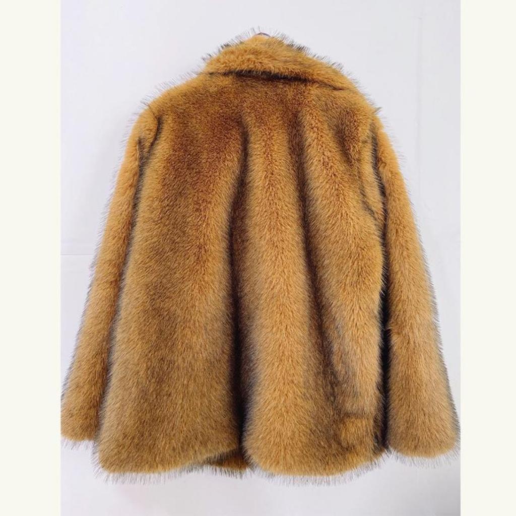 Casaco Quente de Lã Sintética Popular da Moda Feminina para Outono e Inverno de Comprimento Médio