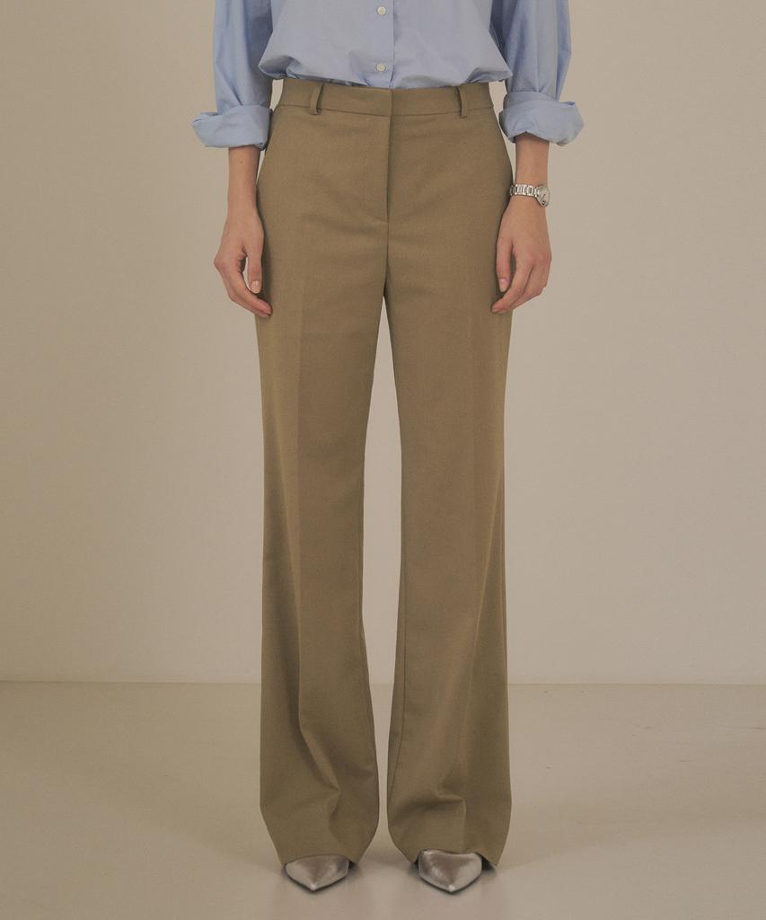 Siyajyu Sipt7090 Feminine Low-Rise Bootcut Slacks_Sand Beige