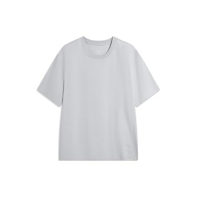 Einfarbige Rundhals Freizeit-Kurzarm-T-Shirt Herren Oberteile Ultimate-Gray AHSU297-3