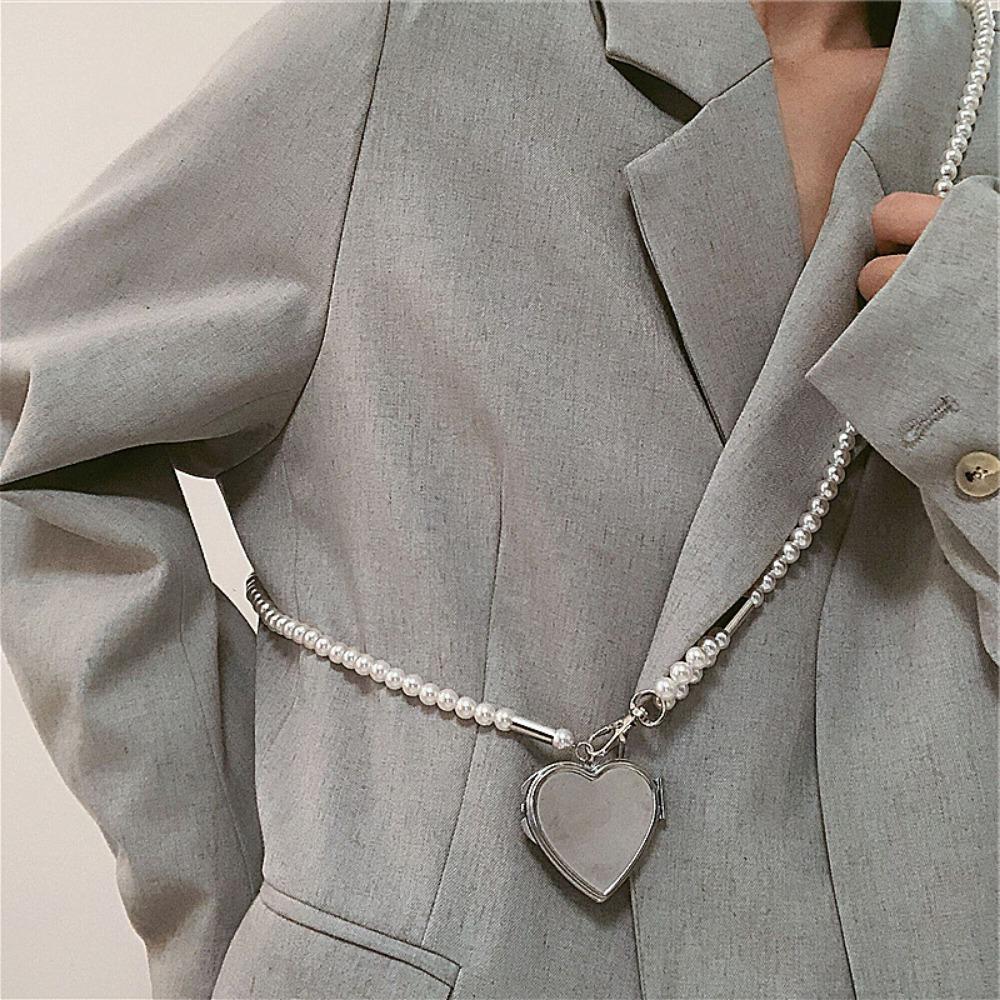 Pearl Pearls Long Necklace Retro Women Pearl Waist Chain Vintage Crossbody Strap Chain Daily