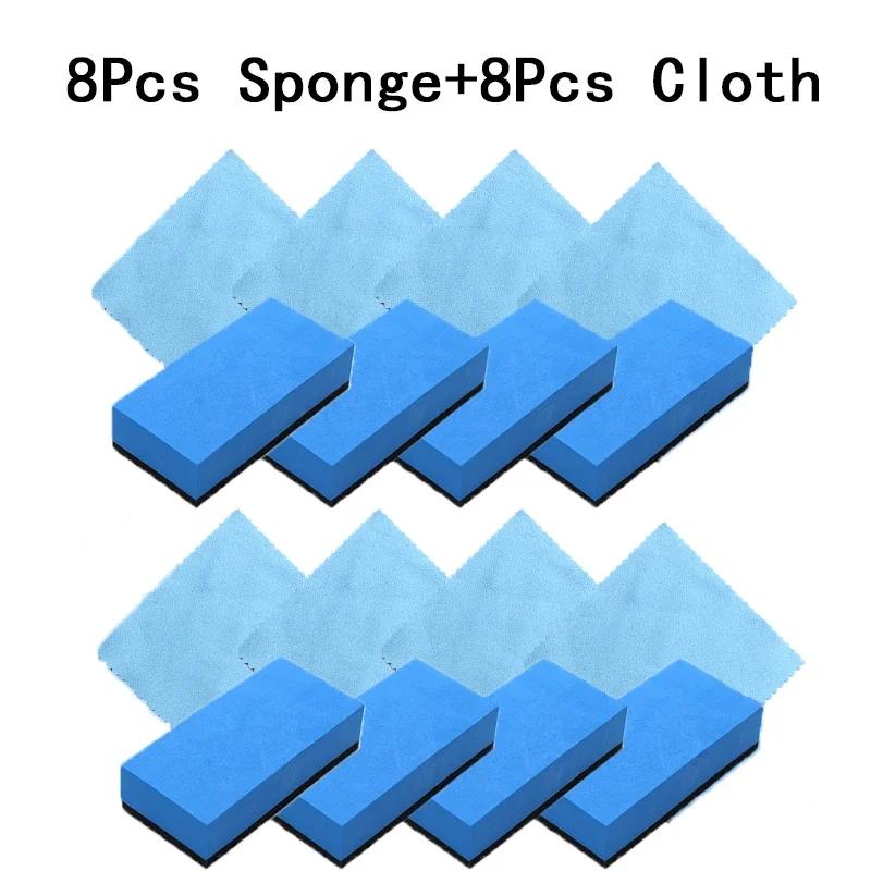 Ceramic Coating Applicator Kit – Blue Sponge & Microfiber Cloth for Car Wax, Nano Glass & Paint Protection
