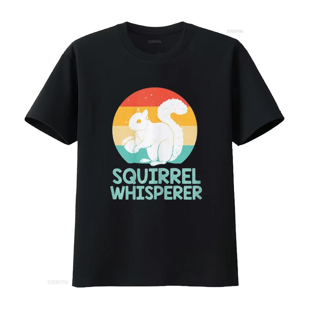Funny Squirrel Whisperer Lover T Shirt Vintage Washed Breathable Streetwear Homme Stylish Slightly Versatile