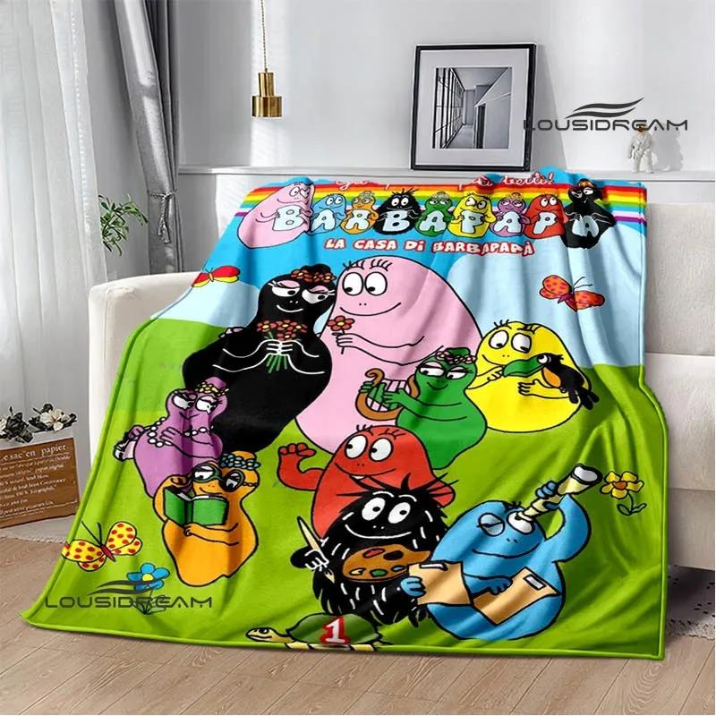 Barbapapa Cartoon Blankets Picnic Blanket Blankets for Beds Flange Warm Blanket Home Travel Blankets Bed Linings Birthday Gift