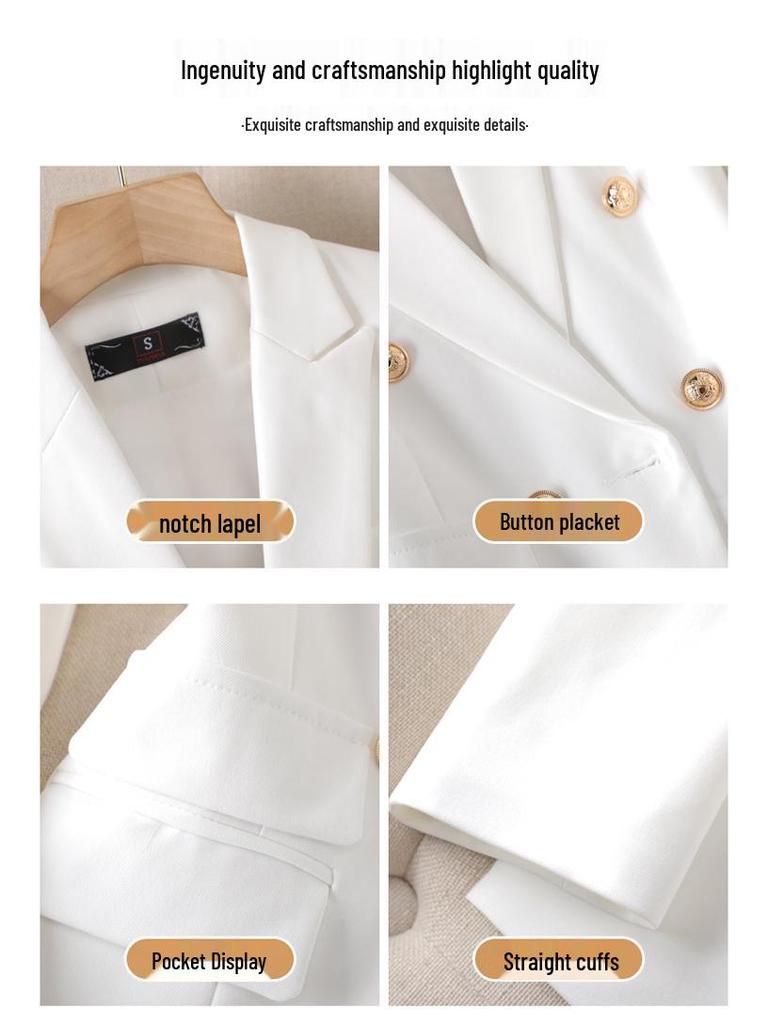 Women's High-End Spring/Autumn Suit Jacket & Flared Pants Set - Fashionable, Elegant Style