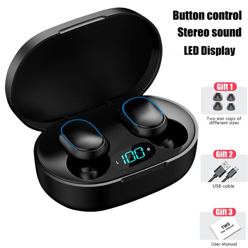 E7S TWS Wireless Headphones Bluetooth Earphones Touch Control Sports Earbuds Microphone Works On All Smartphones Music Headset