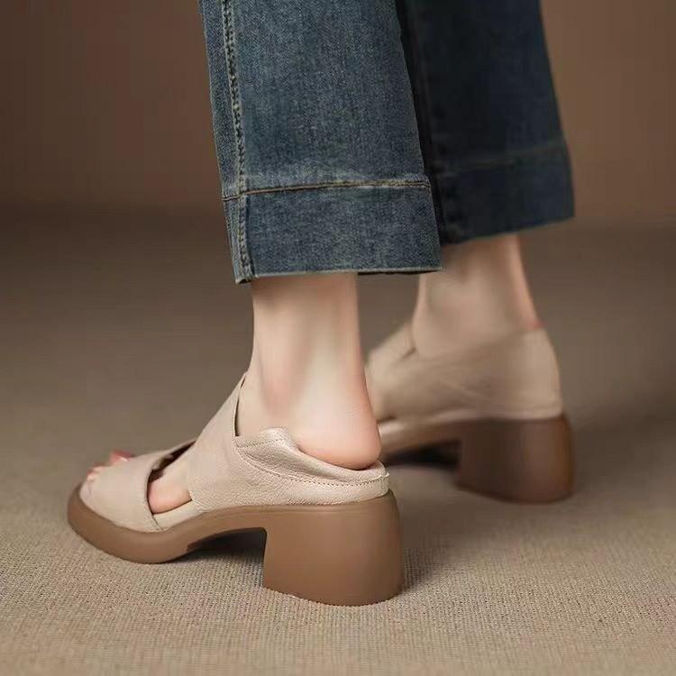 Women's Block Heel Sandals Platform Slip On Mules Casual Summer Shoes