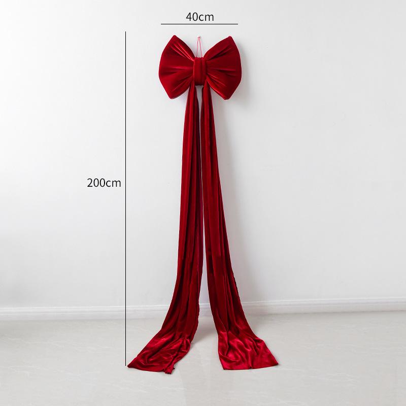 NUCHI Velvet Super Large Christmas Tree Bow Decoration Pendant