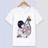 Anime JoJos Bizarre Adventure Summer Short Sleeve Cartoon Print White Modal Women And Men T-Shirt