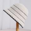 Ins Autumn and Winter Knitted Bucket Hat Retro Striped Woven Hat Women's Versatile Face Small Bucket Hat Basin Hat