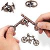4Pcs Metal Brain Teaser Puzzle Lock Educational 3D Lock Game Kids Adults Mind Logic IQ Test Unlock Interlock Toy Toddlers Boys Girls Gift
