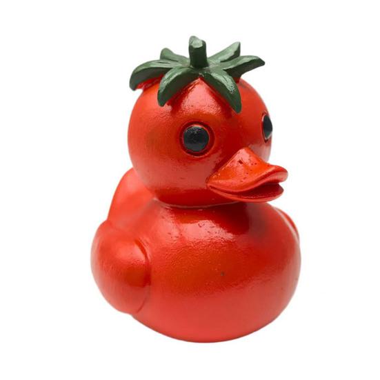 Vegetable Duck Figurine 3D Tomato Mushroom Duck Statue Resin Vegetable-Themed Duck Ornament for Home Office Desktop Decoration
