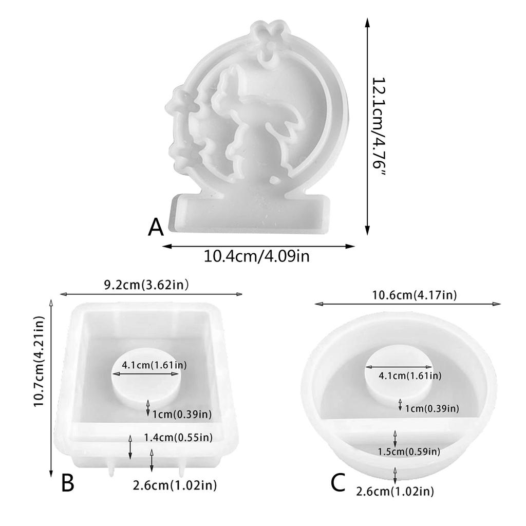Easter Rabbit Candle Holder Mold with Base for Making Candle Holder Tealight Holder Easter Party Decor Gypsum Ornament