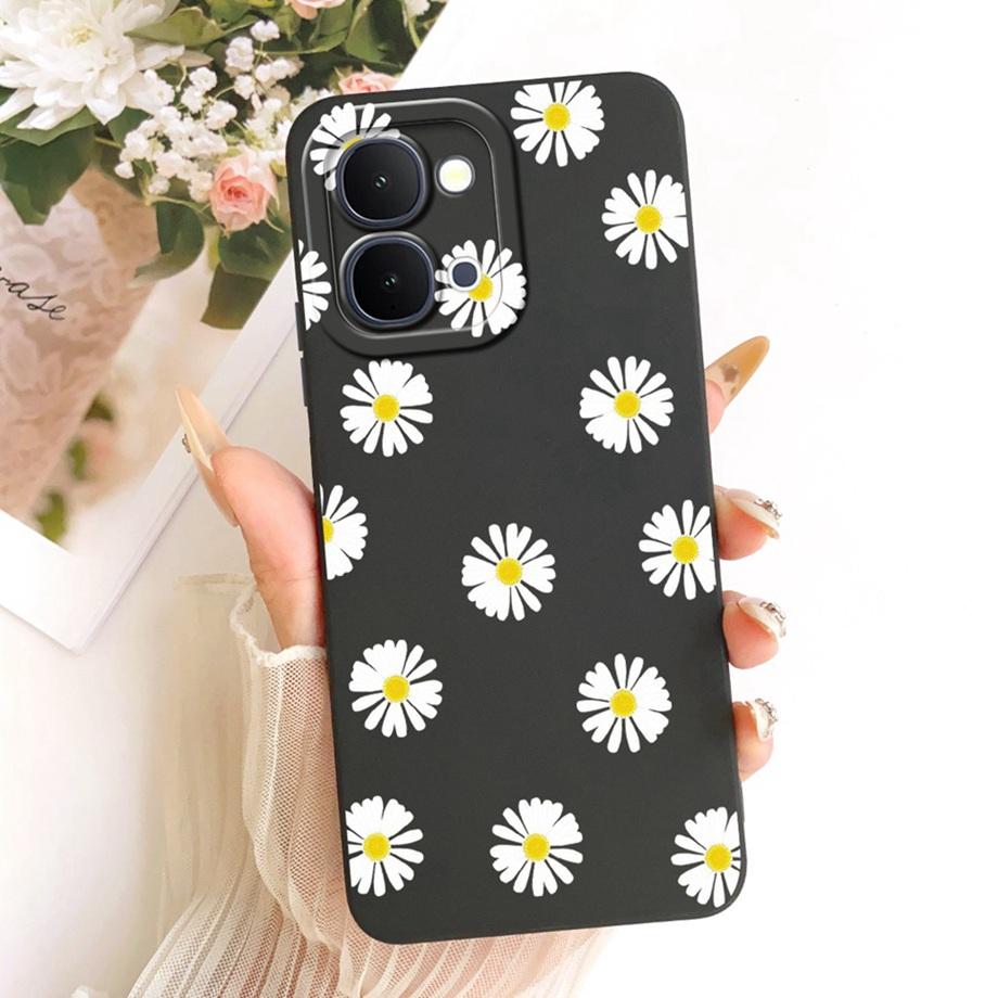 For Vivo Y31D 4G V2543 Vivo Y51 Pro 5G IQOO Z11X Y500i Phone Case Floral Moon Nigth Bow Pattern Funda Soft Matte Silicone Cover
