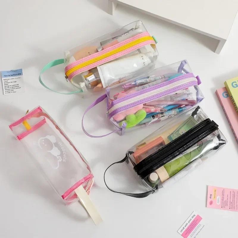 Cute Girl Cosmetic Bag Travel Toiletries Bag  PVC Waterproof Transparent  Makeup Bag