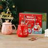 Weihnachts-Keramiktasse mit Deckel Löffel Becher Feiertags-Set Tasse Große Kapazität Kaffeetasse Wasserbecher