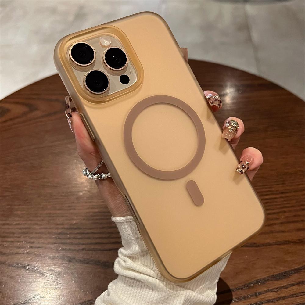 Ultra Matte Transparent Magnetic For Magsafe Wireless Charging Phone Case For iPhone 15 16 Pro Max Hard Acrylic Shockproof Cover