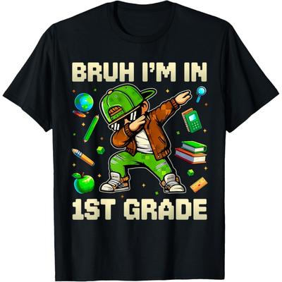 Bruh I'm In 1st Grade Dabbing Boys Gamer 7 Yrs Old T-Shirt