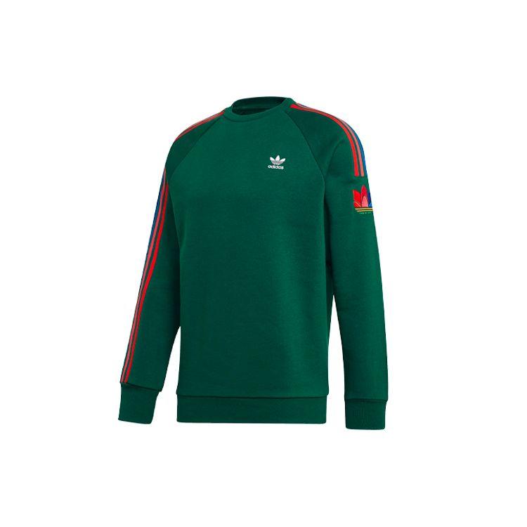adidas Felpa girocollo Originals con logo Trefoil 3D a tre strisce Uomo Felpa Verde GF0224