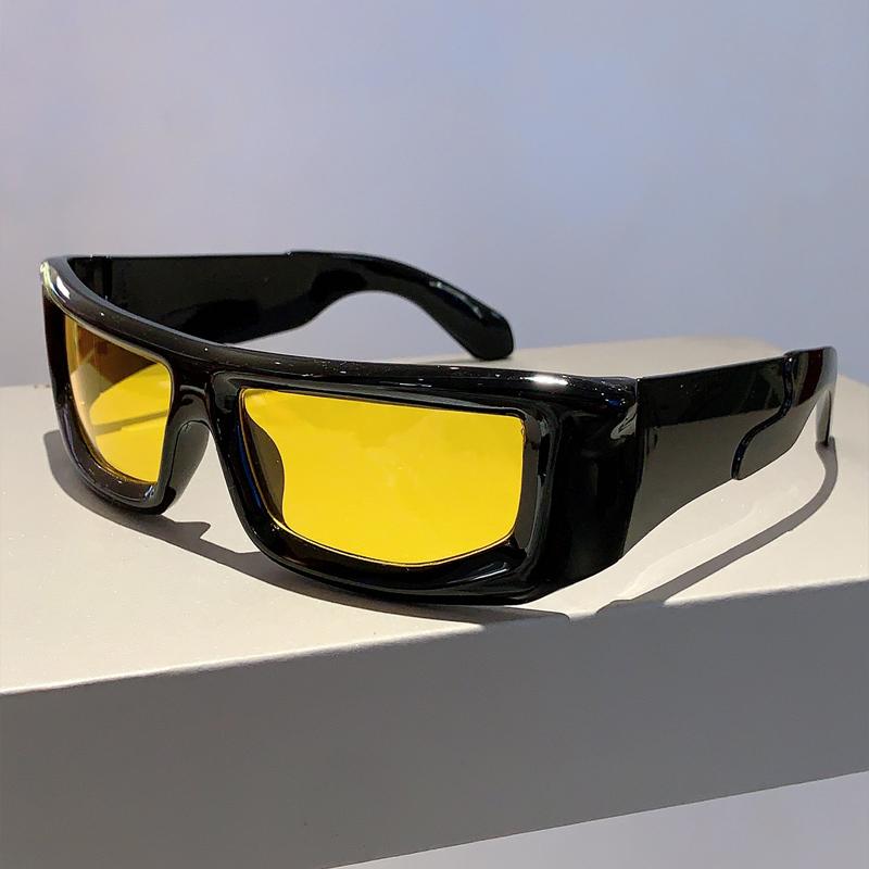 Lunettes de soleil KAMMPT Y2k Enroulantes Monture Métallique Protection UV400 Tendance Design Vintage pour Hommes Femmes Sports d'extérieur