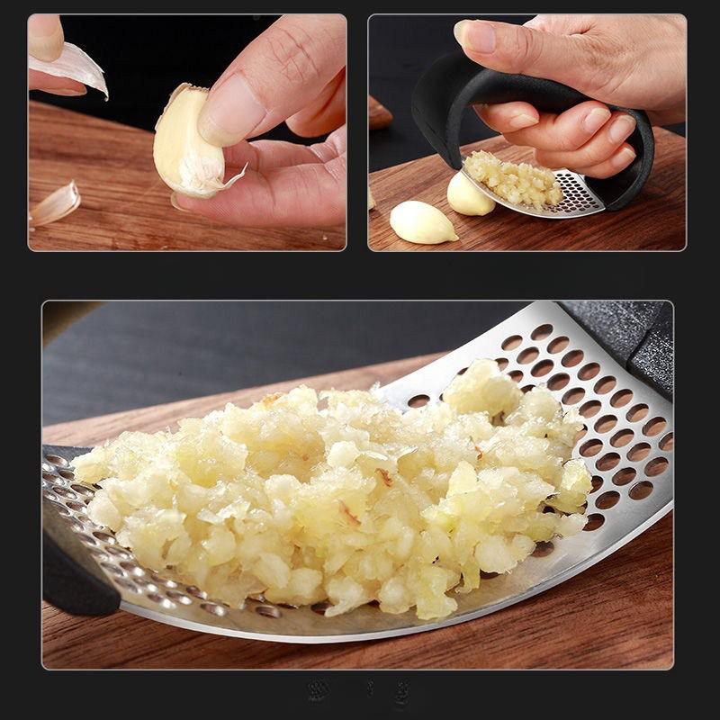 Multi-functional Stainless Steel Garlic Press Kitchen Household Garlic Press Mashed Garlic
