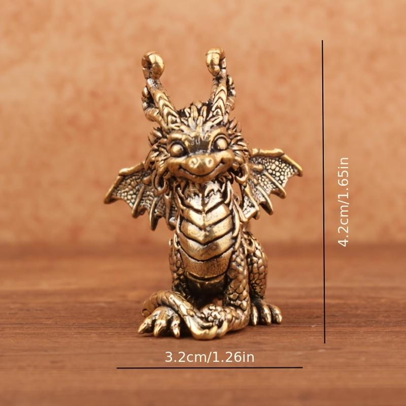 Vintage Metal Dragon Figurine Fantasy Desktop Ornament Mini Statue Antique Garden Bonsai Decoration Home Decor Collectible Gifts