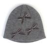 Bonnet tricoté à côtes gris universel