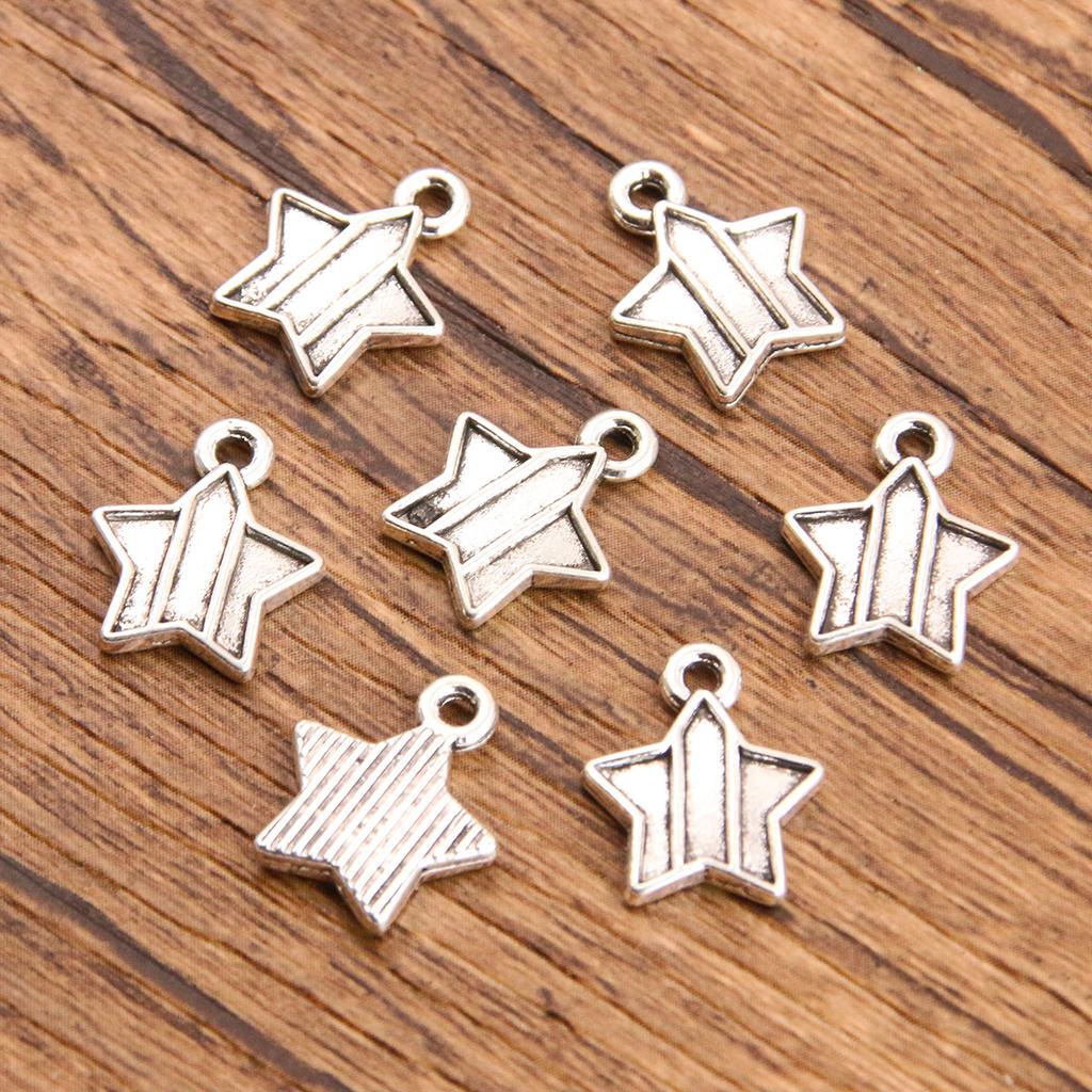10pcs Hollow-out Pentagram Star Pendant Jewelry Pendant